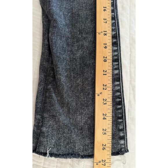 Mother Jeans Womens 24 Black High Waisted Rascal Ankle Snippet Train Stops Denim - Picture 9 of 9